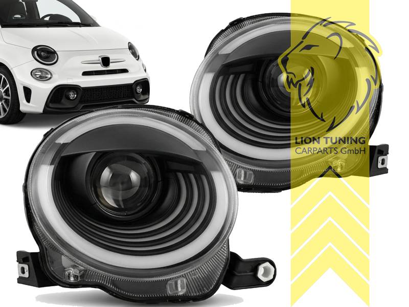 LED, schwarz, nur für Halogenscheinwerfer, LED Abblendlicht / LED Fernlicht, elektrisch verstellbar - Stellmotor integriert, Eintragungsfrei / mit E-Prüfzeichen, Eintragungsfrei / mit R87 Zulassung als Tagfahrlicht